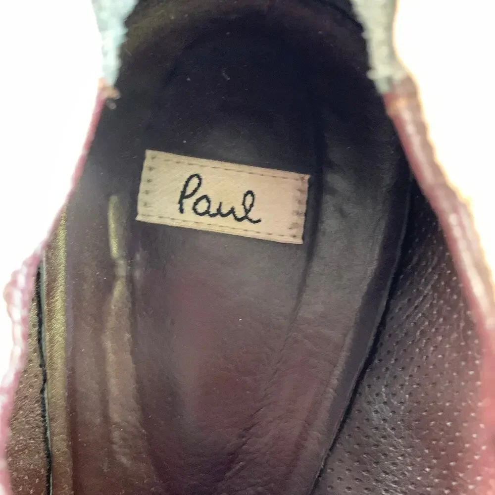 PAUL SMITH Size 10 Beige Cream 5143/LAN Faded Leather Oxford Lace Up Shoes